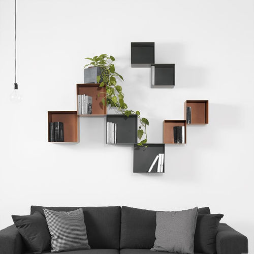 Libreria modulare - TWIN - pezzani home collection - a muro / contemporanea / in acciaio