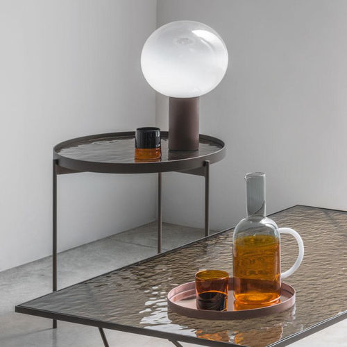 Tavolo d'appoggio contemporaneo - ESPRIT - pezzani home collection - in vetro / in marmo / con supporto in lamiera di acciaio