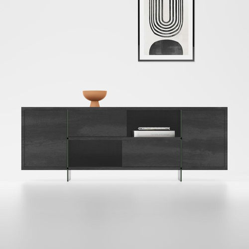 Credenza contemporanea - MADISON - pezzani home collection - in alluminio / in vetro / in laminato