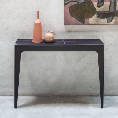 Consolle contemporanea - BRIDGE - pezzani home collection - in vetro temprato / con supporto in lamiera di acciaio / rettangolare