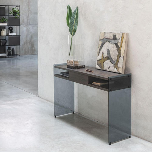 Consolle contemporanea - MAYA  - pezzani home collection - in laminato / con supporto in vetro / rettangolare