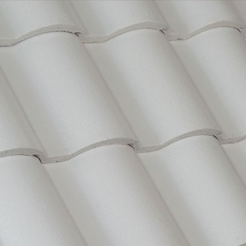 Tegola a incastro - SANIBEL : POLAR - Crown Roof Tiles - in calcestruzzo / grande / bianca