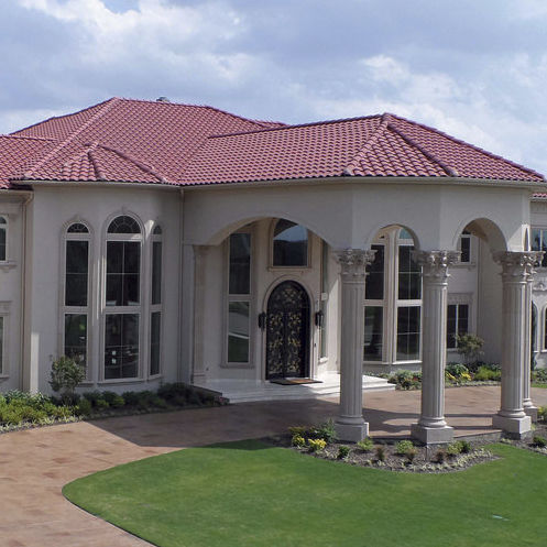 Tegola a scorrimento - IBERIA : CRIMSON  - Crown Roof Tiles - in calcestruzzo / rossa