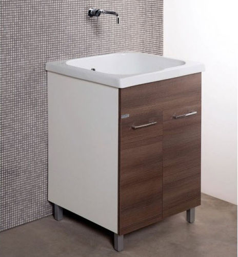 Mobile lavabo da appoggio - CORALLO-60 - LMC srl - in legno / in ceramica / contemporaneo