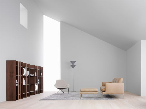 Divano contemporaneo - SEGNO - Amura - in pelle / beige / 3 posti
