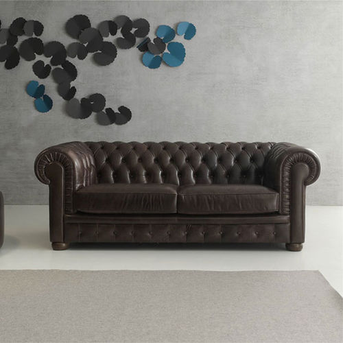 Divano chesterfield - AMERIGO - egoitaliano - in pelle / marrone / 2 posti