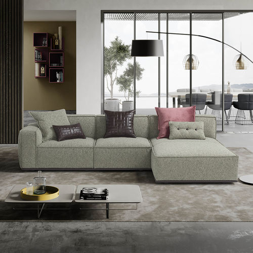 Divano modulare - PLAZA - egoitaliano - contemporaneo / in tessuto / in pelle