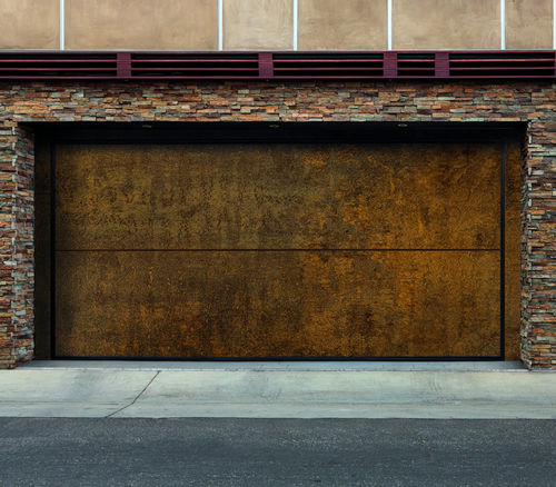 Porta da garage in laminato - MATERIAL - Delta Overlap - overlap / in lamiera / in schiuma di poliuretano