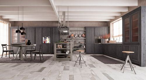 Cucina classica - MAESTRALE M02 - Scandola - in legno massiccio / in vetro / in pietra naturale