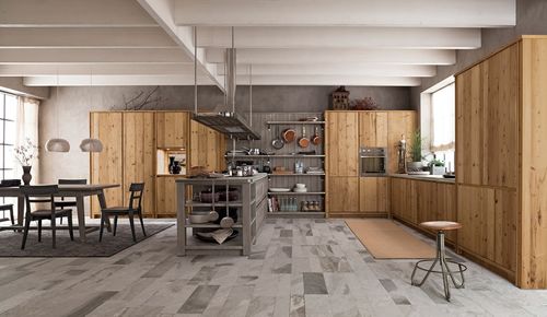 Cucina contemporanea - MAESTRALE M03 - Scandola - in legno / in pietra / con isola