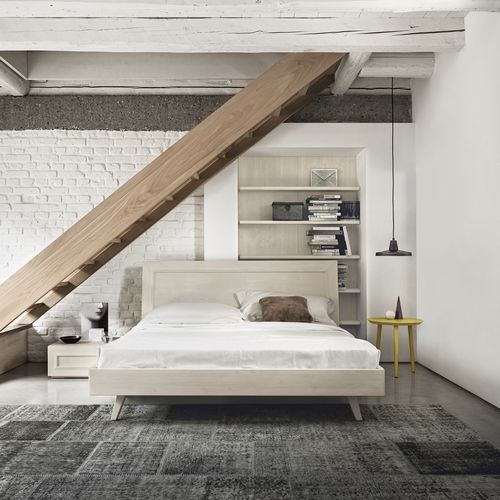 Letto matrimoniale - MAESTRALE M01 - Scandola - contemporaneo / con testiera / in legno massiccio