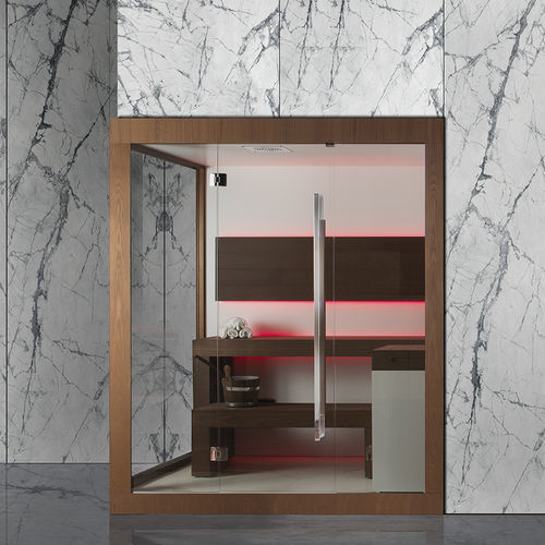 Box doccia a vapore - WONDER 3IN1 - Carmenta Wellness - multifunzione / in vetro / in legno