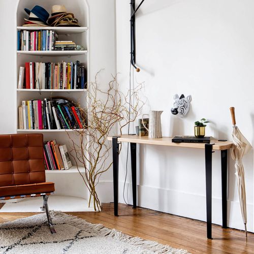 Consolle contemporanea - LIMA  - TIPTOE - in rovere / con supporto in acciaio termolaccato / rettangolare