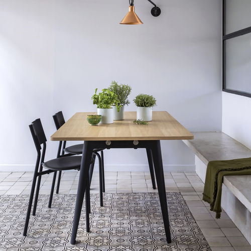 Tavolo da pranzo contemporaneo - MODERN - TIPTOE - in rovere / in pino / con supporto in acciaio verniciato a polvere