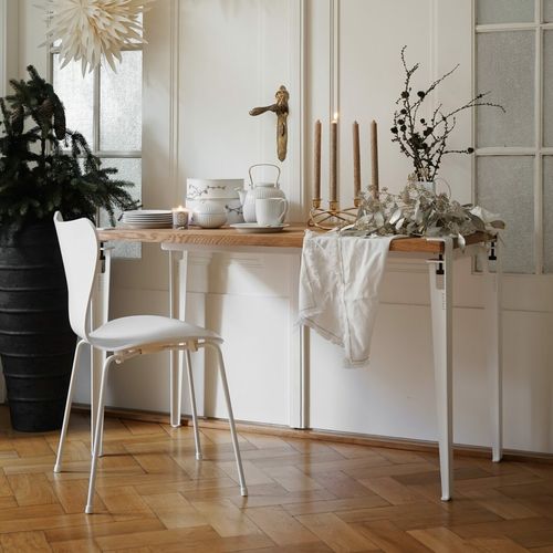 Tavolo contemporaneo - LOBO - TIPTOE - in rovere / con supporto in acciaio termolaccato / rettangolare