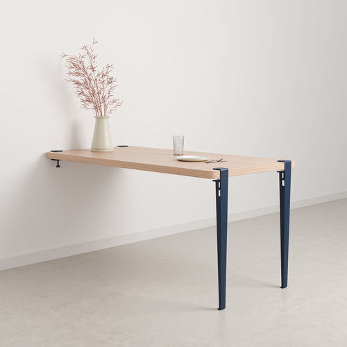 Tavolo da pranzo contemporaneo - TIPTOE - in rovere / con supporto in acciaio termolaccato / rettangolare