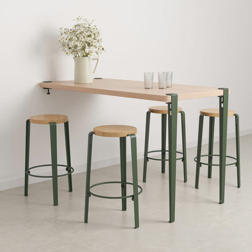 Sgabello da bar contemporaneo - MI LOU - TIPTOE - in rovere / in faggio / in legno massiccio