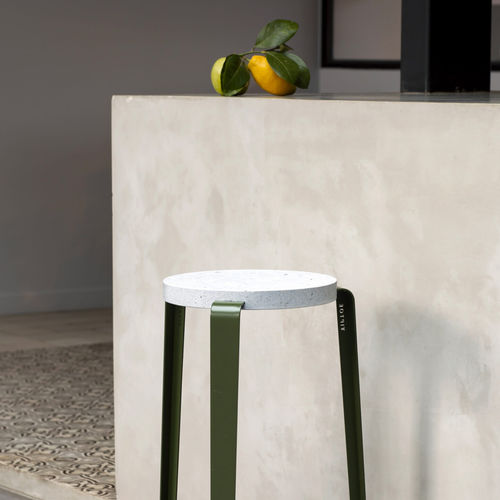 Sgabello da bar contemporaneo - BIG LOU VENEZIA - TIPTOE - in plastica / in materiale riciclato / con supporto in acciaio verniciato a polvere