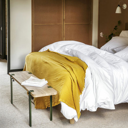 Panca contemporanea - DUKE - TIPTOE - in rovere / in acciaio con rivestimento a polvere / senza schienale