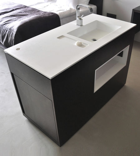 Mobile lavabo da appoggio - BASIN ISLAND - AMOS DESIGN - in legno / contemporaneo