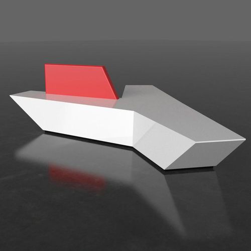 Panca per spazi pubblici contemporanea - PAUSE - AMOS DESIGN - in Corian® / con schienale / con porta USB