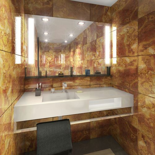 Specchio da bagno a muro - AMOS DESIGN - per camera d'hotel / contemporaneo / rettangolare