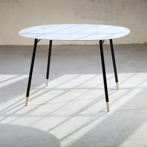 Tavolino basso contemporaneo - L - AMOS DESIGN - in faggio / in Corian® / con supporto in metallo