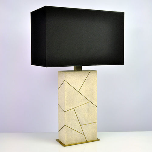 Lampada da tavolo - LP CONSTELLATION - GINGER BROWN - in ottone spazzolato / in galuchat / contemporanea