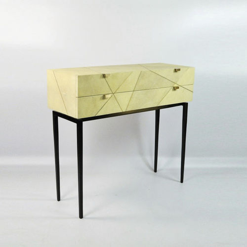 Cassettone con piedi alti - CH RADIUS - GINGER BROWN - contemporaneo / in ottone / in galuchat