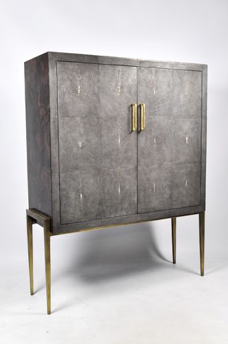 Credenza alta - CB METEOR - GINGER BROWN - contemporanea / in ferro / in galuchat