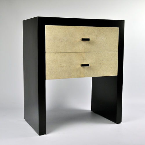 Comodino contemporaneo - PARCH BDC 2T - GINGER BROWN - in galuchat / in carta pergamena / rettangolare