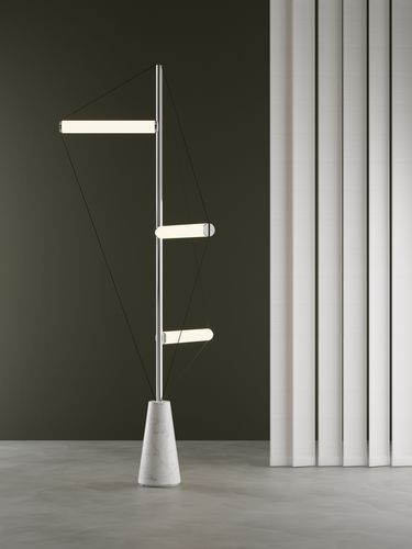 Lampada da pavimento - ED047 - EDIZIONI - in ottone / in pietra / design originale