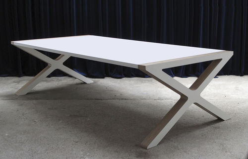 Tavolo da pranzo contemporaneo - X - RKNL - in legno compensato / in HPL / rettangolare