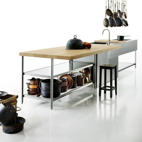 Cucina da esterno - OPEN - Boffi - contemporanea / in iroko / in vetro