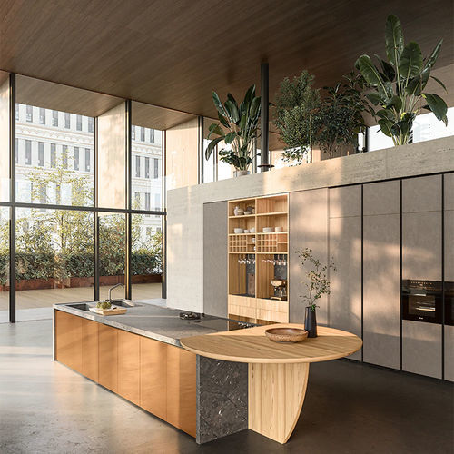 Cucina contemporanea - XO - Boffi - in legno massiccio / in quarzite / con isola