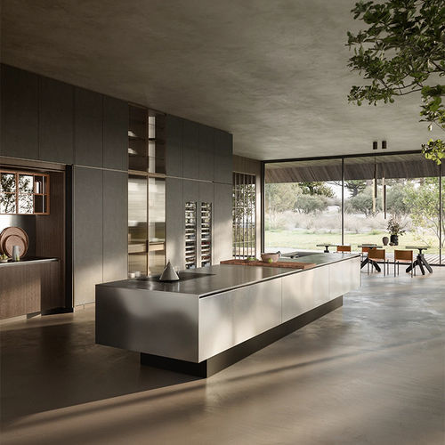 Cucina contemporanea - NOVANTA - Boffi - in acciaio inossidabile / con isola / senza maniglie