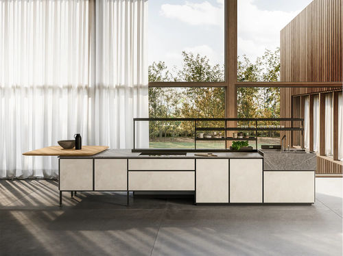 Cucina contemporanea - SALINAS - Boffi - in legno massiccio / in noce / in vetro