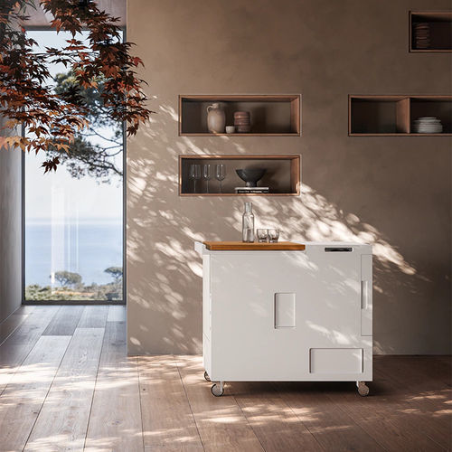 Mini cucina compatta - MINIKITCHEN - Boffi - in Corian® / in legno / con piastra di cottura