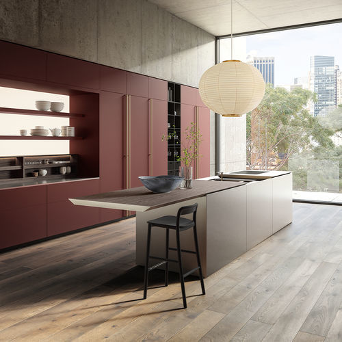 Cucina contemporanea - K5 - Boffi - in legno / in acciaio inossidabile / in Corian®