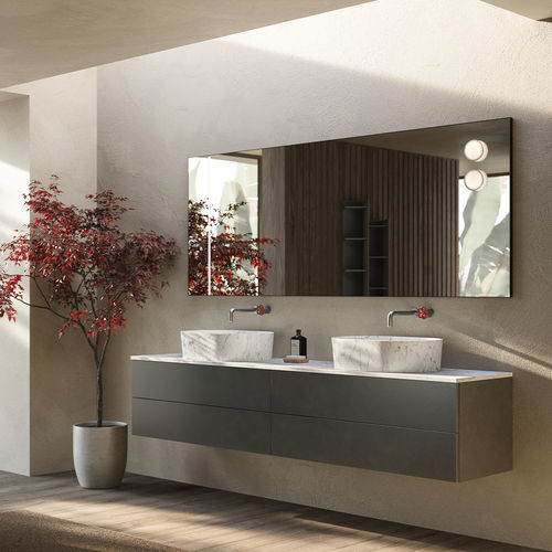 Mobile lavabo doppio - PROGRAMMA SIMPLE  - Boffi - sospeso / in legno / in marmo