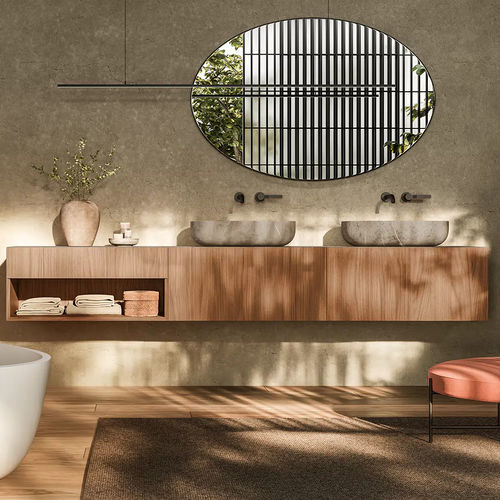 Specchio da bagno a muro - LOTUS - Boffi - contemporaneo / rotondo / ovale