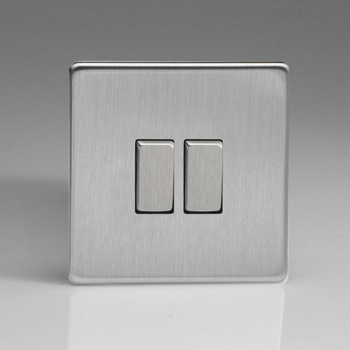 Interruttore a bascula - ACB-RS2 - ALSO & CO - ad incasso / doppio / in acciaio