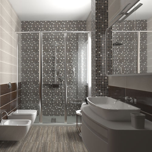 Piastrella in ceramica - CRAKL.È : MOSAÏCO - AcquarioDue - a rilievo / da bagno / da parete
