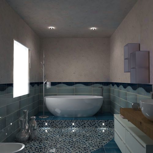 Piastrella con motivo a onde - CRAKL.È : ONDA GRIGIO SKY - AcquarioDue - in ceramica / a rilievo / da interno