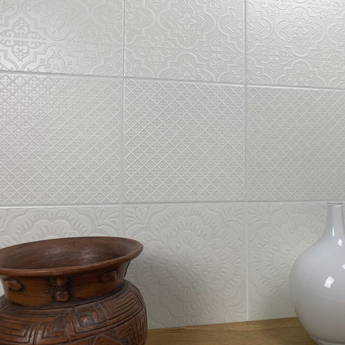 Piastrella in ceramica - WONDER'S PATCH BIANCO W300 - AcquarioDue - a rilievo / da interno / da bagno