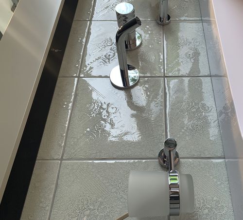 Piastrella in ceramica smaltata - IMPRONTE A905 BIANCO - AcquarioDue - a rilievo / da interno / da cucina