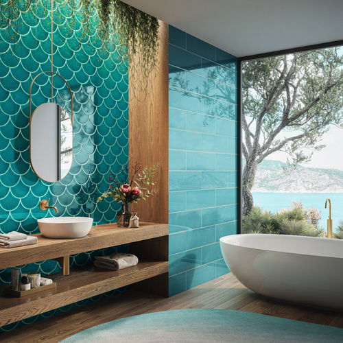 Piastrella in ceramica - LAPWING A916 - AcquarioDue - lucida / da interno / da bagno