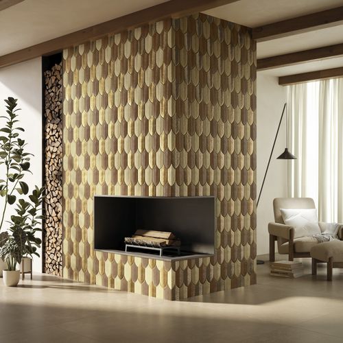 Piastrella in ceramica - CALATHEA A73 CARAMELLO- A48 MIELE - ORO LUCIDO - AcquarioDue - opaca / a rilievo / da interno