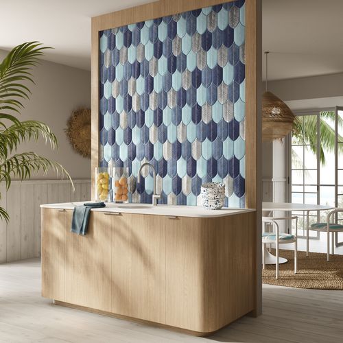 Piastrella in ceramica - Calathea A31 azzurro - A32 blu elettrico - A33 Blu notte  - AcquarioDue - opaca / a rilievo / da interno