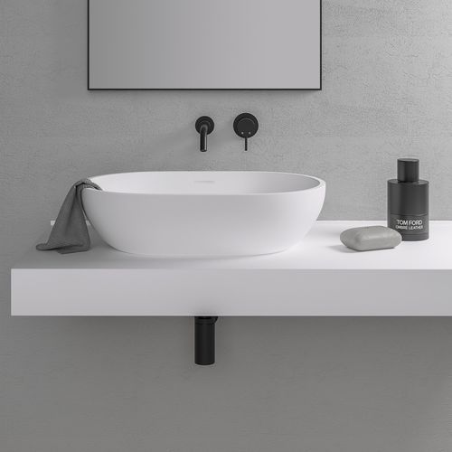 Lavabo da appoggio - PICASSO - Lusso Stone - ghisa minerale / ovale / contemporaneo